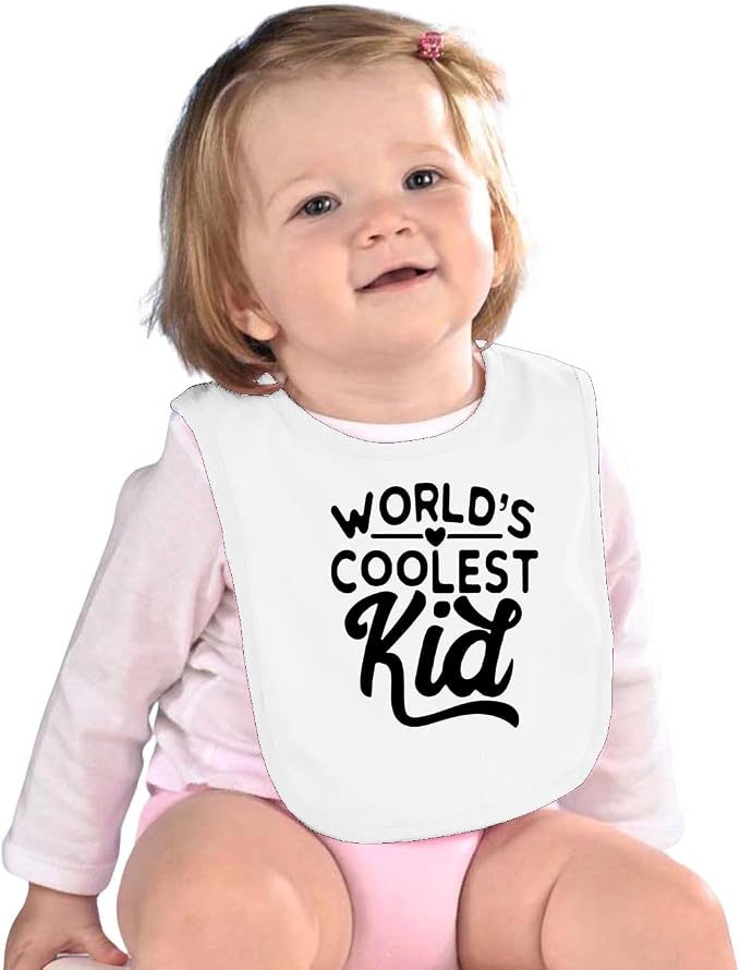 World's Coolest Kid Funny Cute Humor Infant Premium Jersey Baby Bib - Image 3