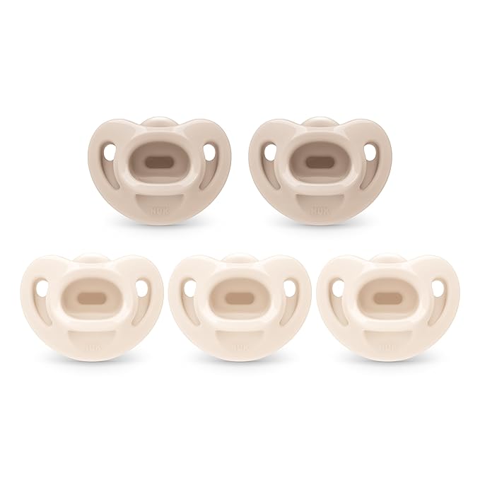 NUK 100% Silicone Comfy Orthodontic Pacifiers, 0-6 Months, Neutral Fashion by NUK