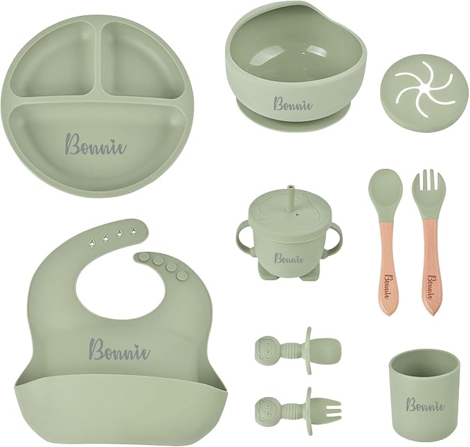 Personalized Silicone Baby Feeding Set by Unknown