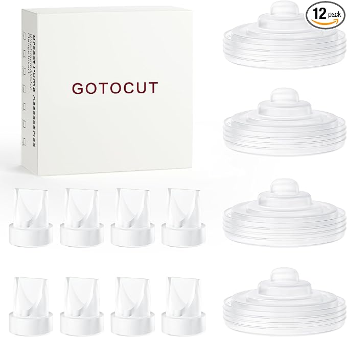 12 Pack Replacement Parts for Momcozy M5 Breast Pump, Replace to Mom Cozy M5 by GOTOCUT