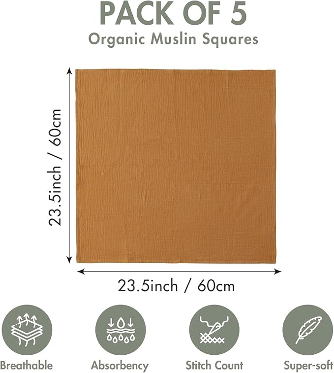 Muslin Receiving Blankets, Neutral Blanket Swaddling - Image 2