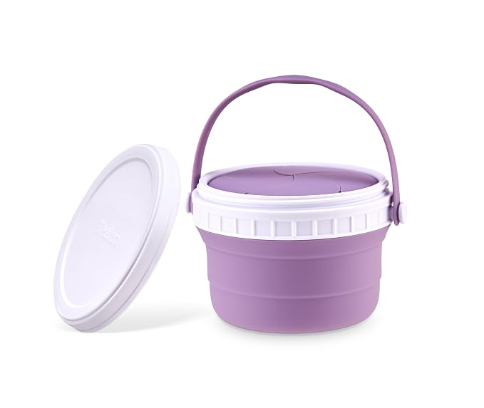 No Spill Silicone Toddler Snack Containers, Detachable Silicone Flap by Tegion