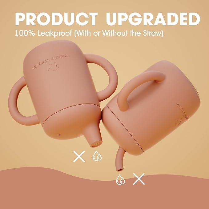 Cuddle Campus Sippy Cups 7OZ, Baby Cups, Shatterproof Silicone Straw Cup - Image 3