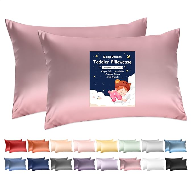 Deep Dream Toddler Pillowcases for 13x18 Pillow 2 Pack, 100% Cotton Travel by DeepDream