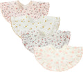 Nishine 4 pcs Unisex Baby Muslin Bandana Drool Bibs 360 Degree Rotatable Cotton by Nishine