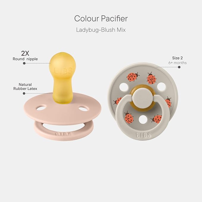 BIBS Studio Soother 2-Pack, BPA Free Dummy Pacifier, Round Nipple. Natural - Image 2