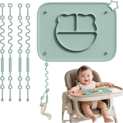 1 Pack Silicone Mat for Babies, Baby Placemat Built-in Suction Base and by Unknown