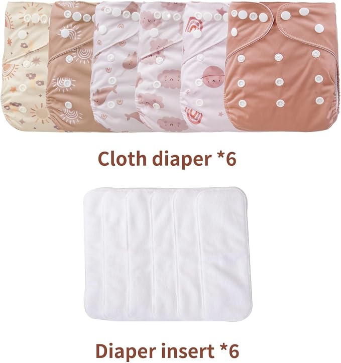 12 Set Reusable Adjustable Cloth Diapers - Image 3
