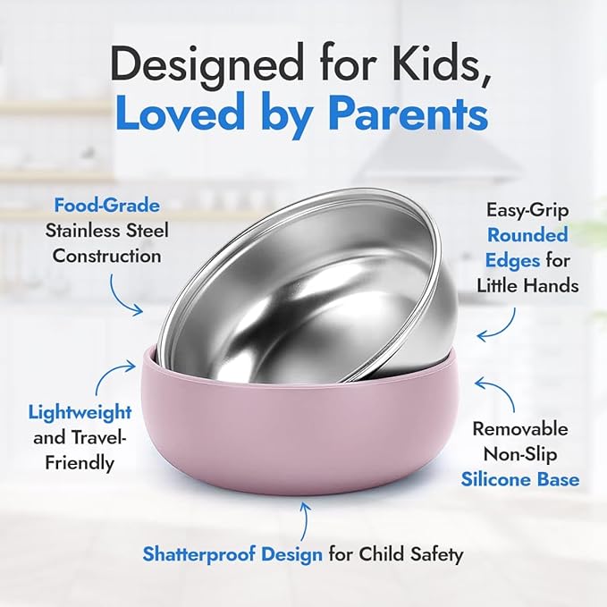 4 Pack Stainless Steel Bowls for Kids - Image 4