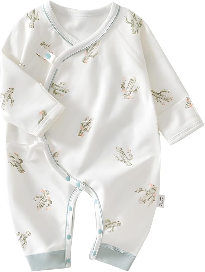 100% Organic Cotton Soft 0-6 Months Unisex Footless Newborn Baby Sleepers by Cherie+Kids