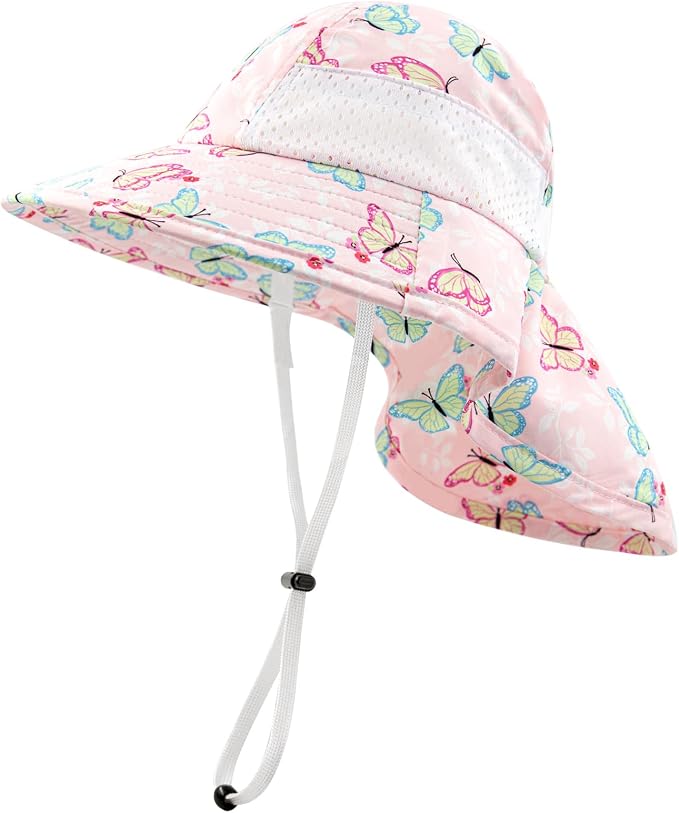 XIAOHAWANG Girls Sun Hat Baby Beach Hats Boys UPF 50+ Kids Summer Protection by XIAOHAWANG