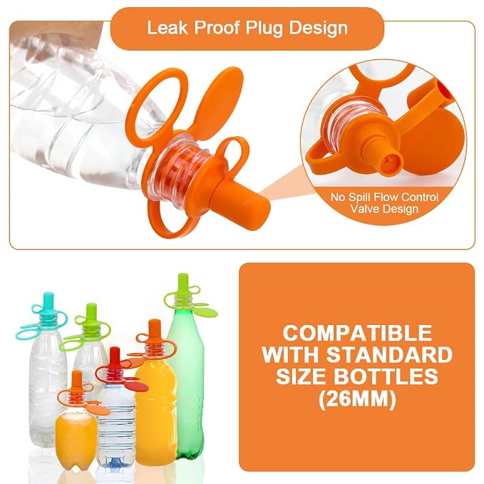 Morlike Baby Water Bottle Cap Silicone Bottles Top Spout Adapter Replacement - Image 4