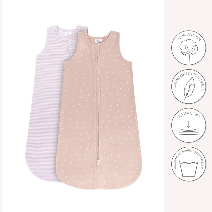 Ely's & Co. 100% Cotton Wearable Blanket Baby Sleep Bag 2 Pack - Image 3