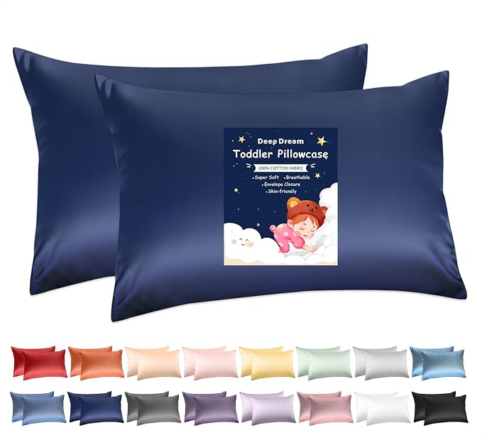 Deep Dream Toddler Pillowcases for 13x18 Pillow 2 Pack, 100% Cotton Travel by DeepDream