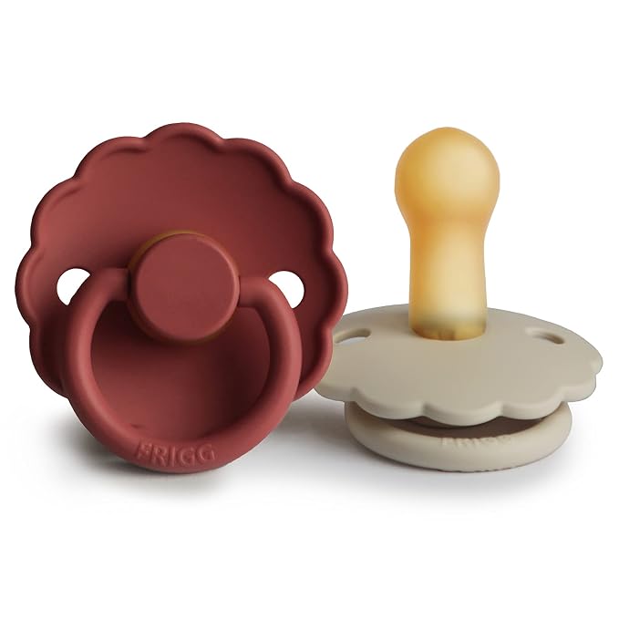 FRIGG Daisy Natural Rubber Baby Pacifier | Made in Denmark | BPA-Free 2-Pack by mushie