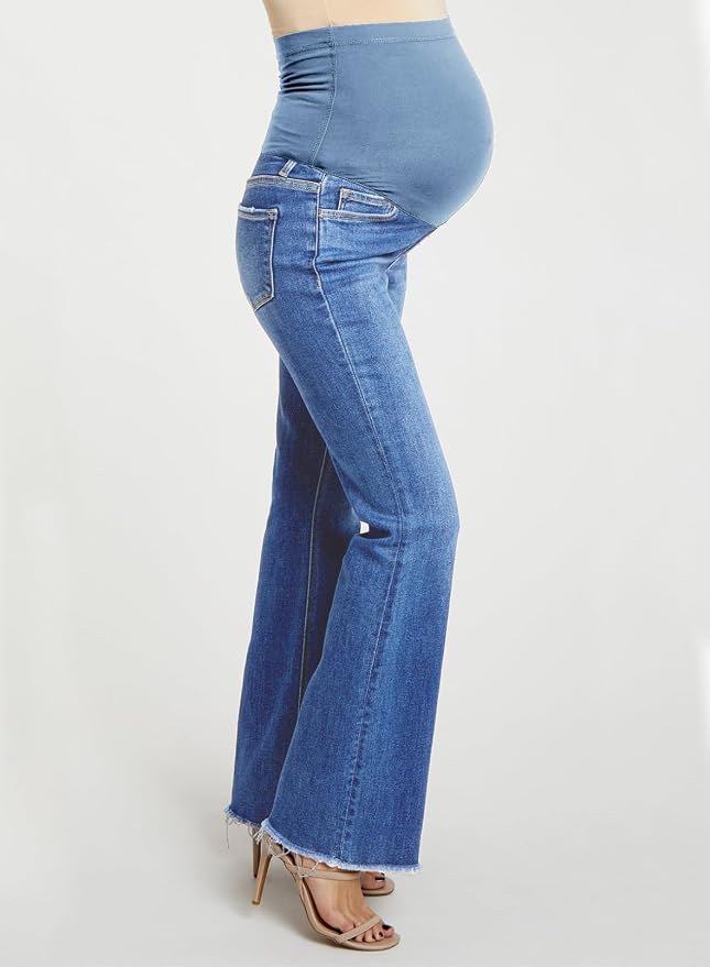 BLENCOT Maternity Jeans for Women Over Belly Pregnancy Pants Comfy Pregnant - Image 6