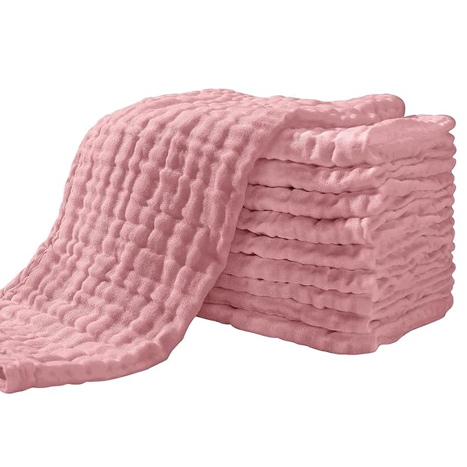 Yoofoss Muslin Burp Cloths for Baby 10 Pack 100% Cotton Baby Washcloths for by YOOFOSS