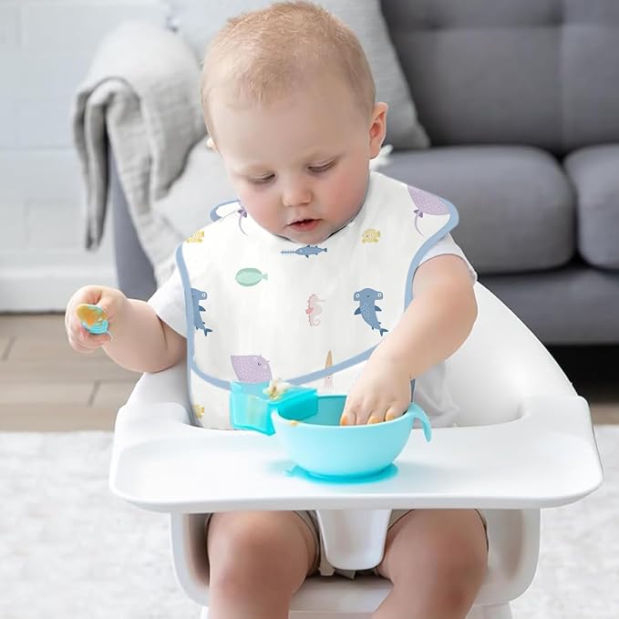 3-Pack Waterproof Baby Bibs for Eating - Image 3