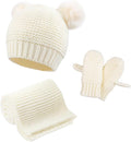 Duoyeree Baby Winter Hat Scarf Glove Beanie Set Girls Boys Pom Pom Knitted by Duoyeree