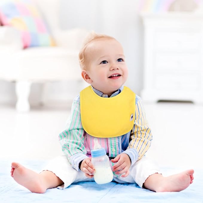 SPINFOX Waterproof Baby Bibs for Girls, Unisex Drool Bib Cotton Solid Knit - Image 5