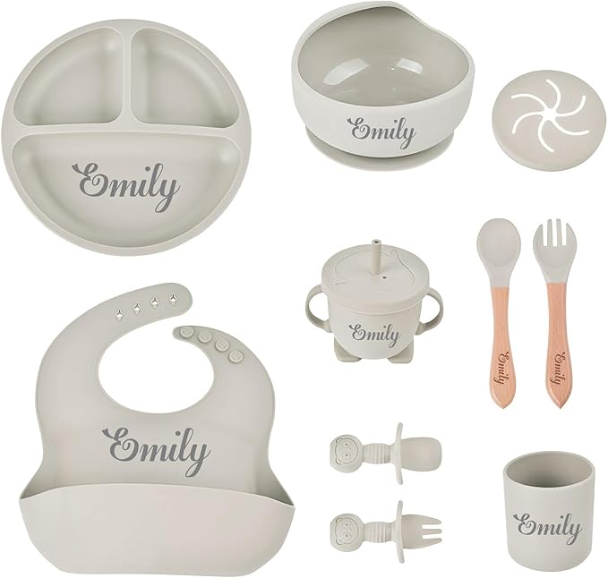 Personalized Silicone Baby Feeding Set by Unknown