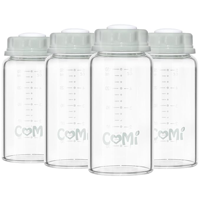 COMI Natural Glass Baby Bottle, Standard Neck Breastmilk Storage Bottle by COMI