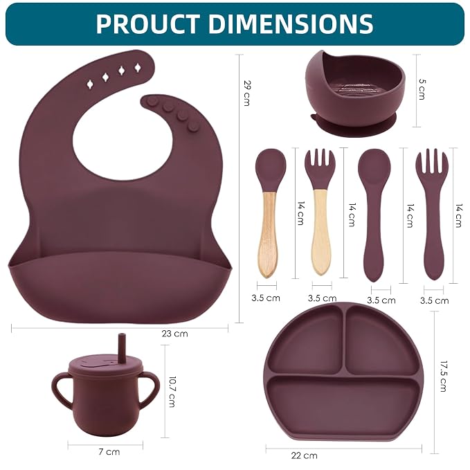 100% Silicone Baby Feeding Set, BPA Free Dishes - Image 2
