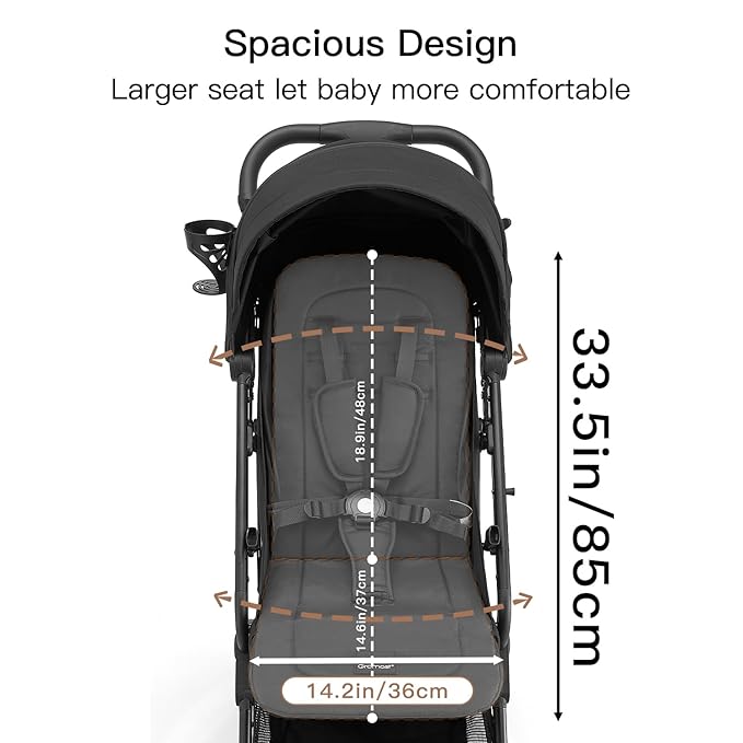 Compact Fold Baby Stroller, Lightweight Travel Toddler Stroller - Image 4
