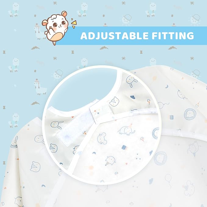Little Dimsum Baby Bib with Pocket Waterproof Toddler Bibs Infant Feeding Bibs - Image 4