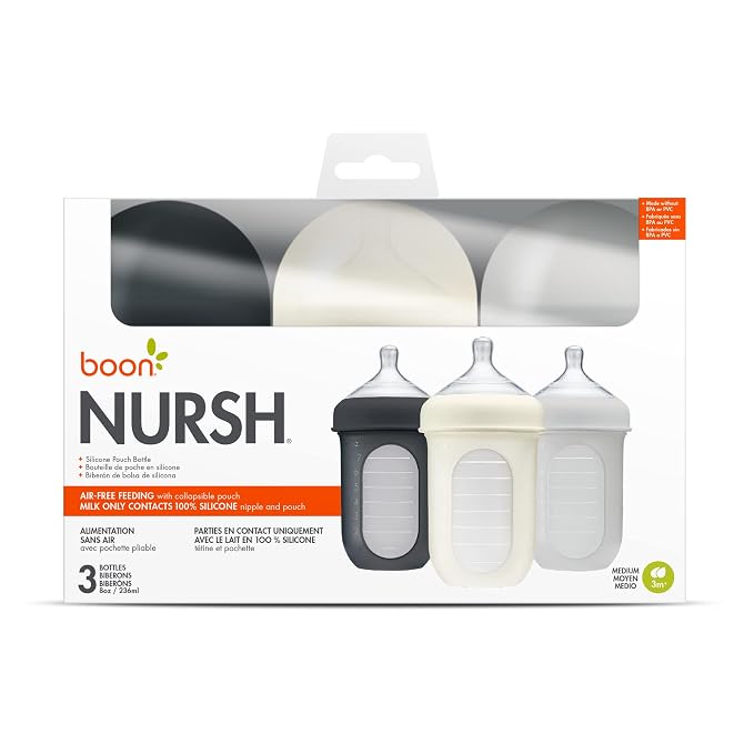 Boon Nursh Reusable Silicone Pouch Baby Bottles - Image 5