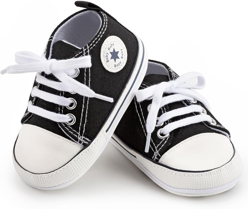 Meckior Baby Girls Boys Canvas Sneakers Soft Sole High-Top Ankle Infant First - Image 2