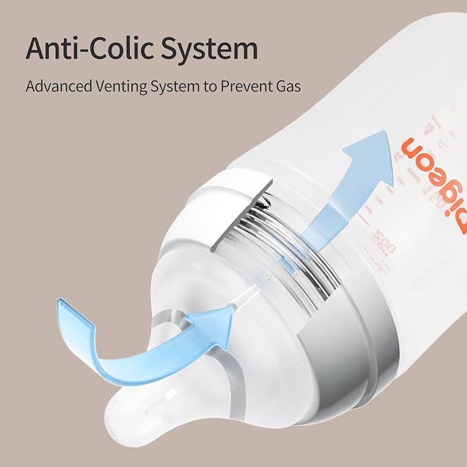 Pigeon Newborn Baby Bottle Feeding Gift Set, Nurture & Nest, Anti-Colic Wide - Image 4