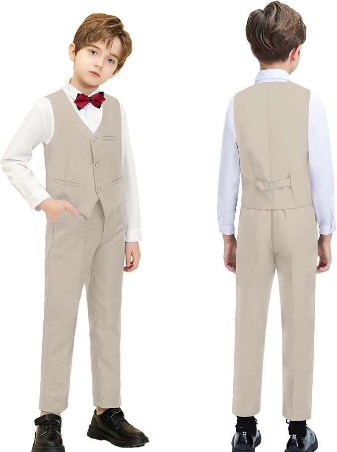Boys Suit Set Slim Fit Kids Formal Suits Toddler Tuxedo Wedding Prom Classic - Image 6