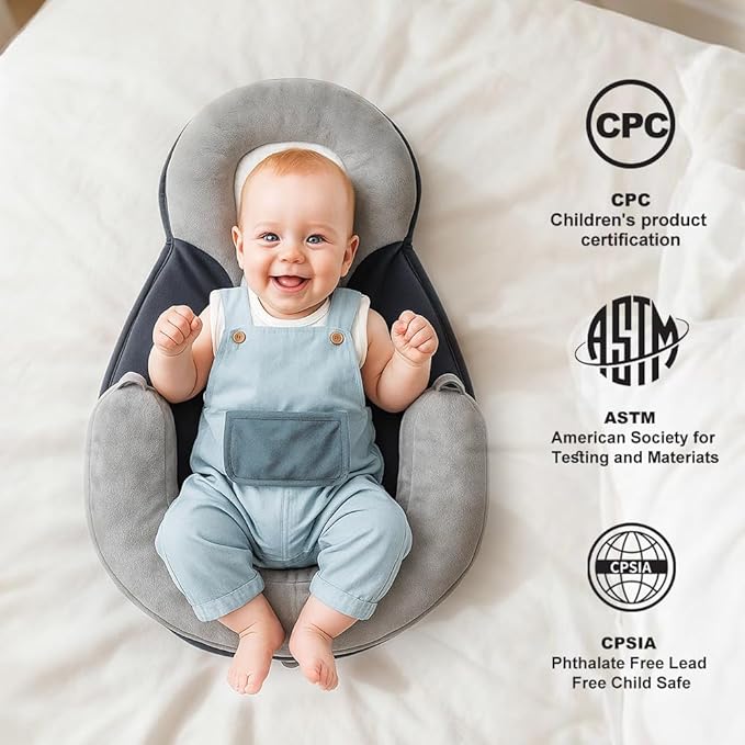 Baby Feeding Pillow, Anti Overflow Breastfeeding Pillow, Tummy Time Mat & Baby - Image 3