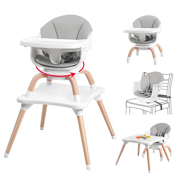 Baby High Chair, 7 in 1 Convertible High Chairs by Komcot