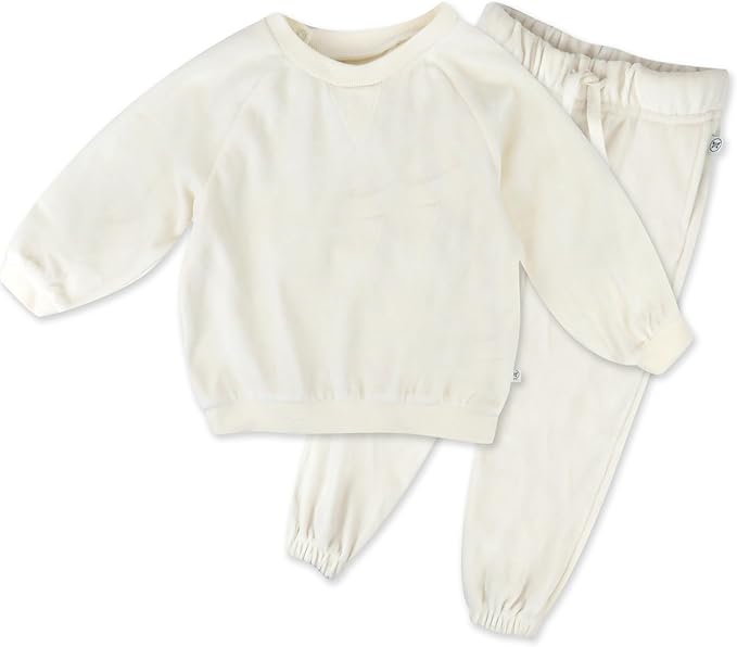 HonestBaby Baby 2-Piece Cozy Velour 100% Organic Cotton Sweatshirt and Jogger by HonestBaby