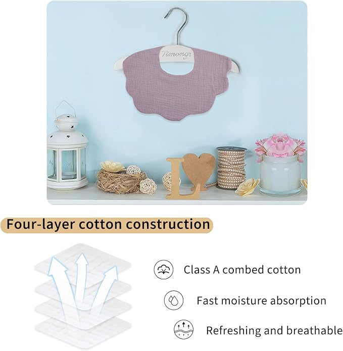 Muslin Baby Bibs for Drooling and Teething Newborn Drool Bibs for Baby Girl Boy - Image 4