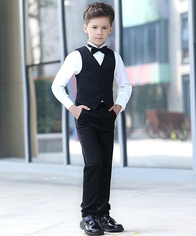 YuanLu Boys Suit for Kids Tuxedo Wedding Ring Bearer Outfit, 5 Piece Boy Slim - Image 3