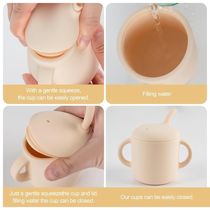 Silicone Baby Cup with Straw, Straw Cup - Image 3