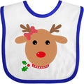 inktastic Girl Reindeer Baby Bib by Inktastic