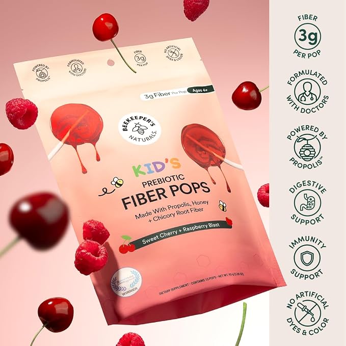 Kids Prebiotic Fiber Lollipops by Beekeeper's Naturals - Image 3