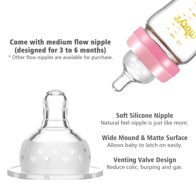Matyz 8 Ounce Glass Baby Feeding Bottle - Image 4