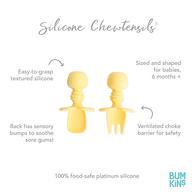 Bumkins Baby Utensils Set, Chewtensils Silicone Spoons - Image 5