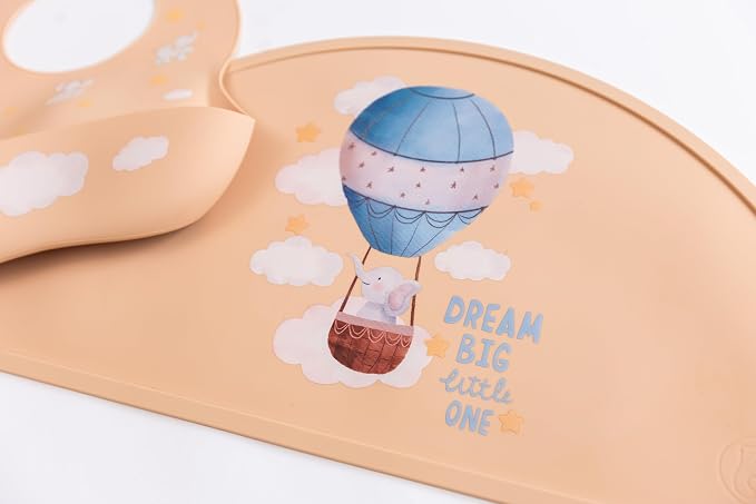 Silicone Baby Bib and Mat | Boys Girls Babies & Toddlers | Waterproof, - Image 2