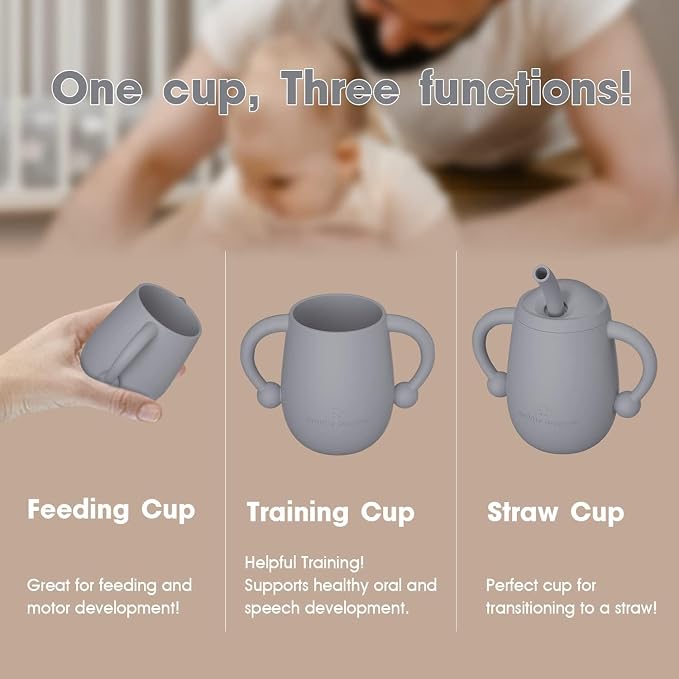Cuddle Campus 100% Silicone Baby Training Cup, Shatterproof Toddler Sippy Cups - Image 2