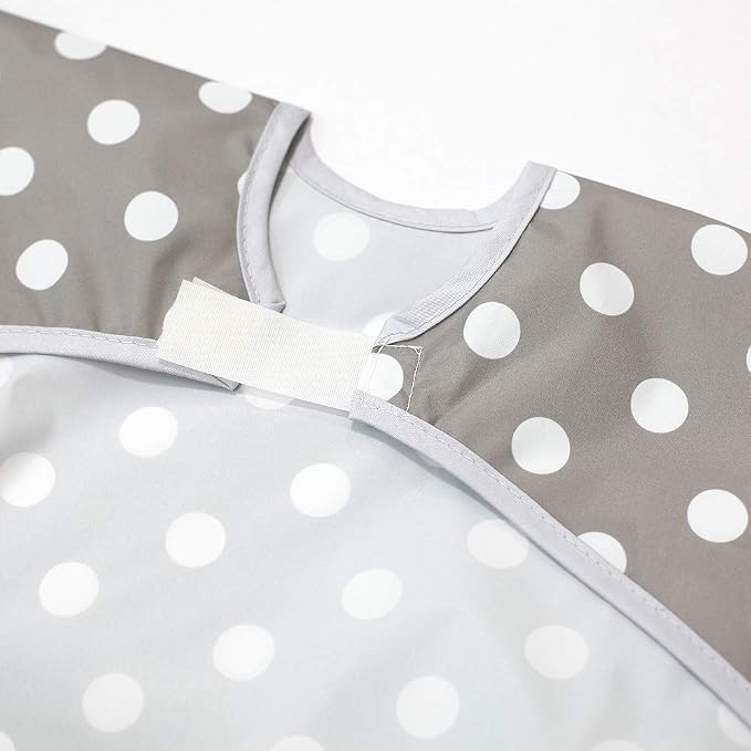 Short Sleeve Waterproof Bib for Toddlers – Feeding Apron for Mealtime, - Image 3