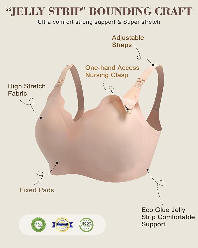 As Fairy Wireless Seamless Pumping Bra Hands Free Nursing Bra Wirefree Comfort - Image 5