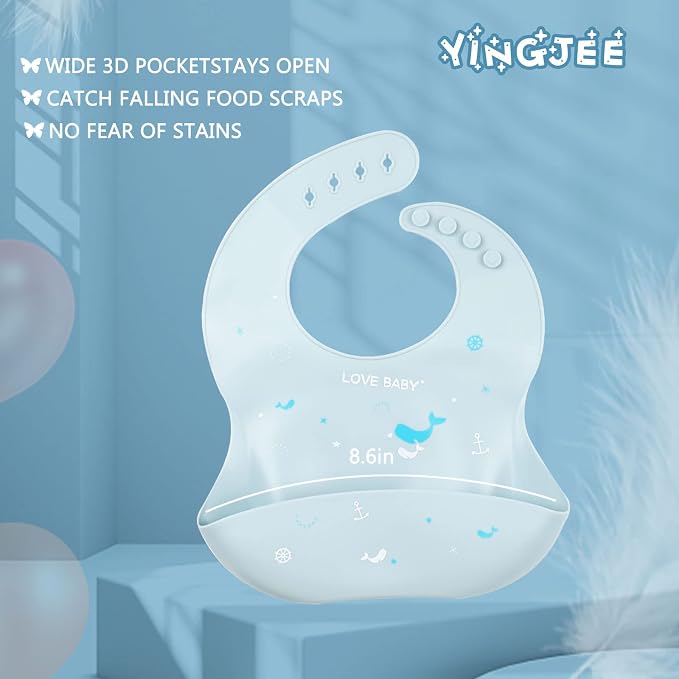 Baby Silicone Feeding Bibs - Image 5