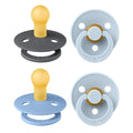 BIBS Pacifiers - Colour 4 Pack | Round Nipple Baby Pacifier | BPA Free Natural by BIBS