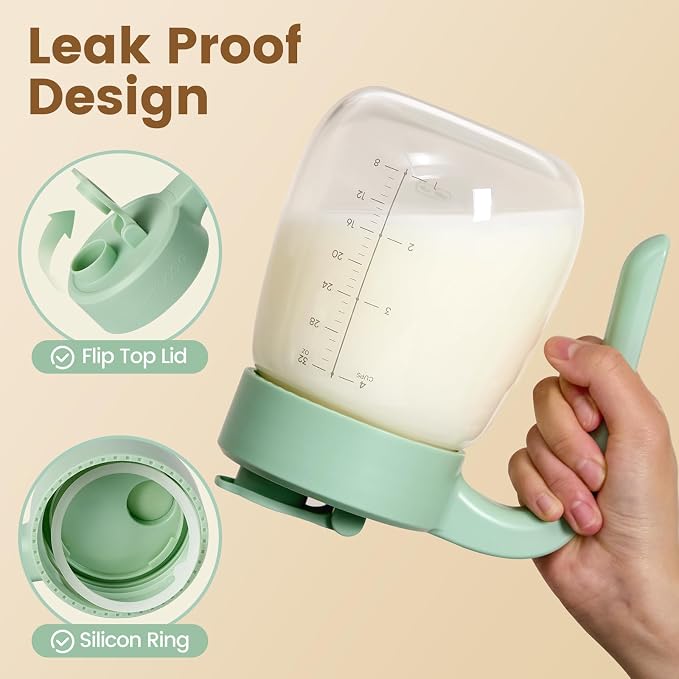 Breast Milk Pitcher Glass Resistant to Heat and Cold, 32 oz Leak-Proof Formula - Image 5